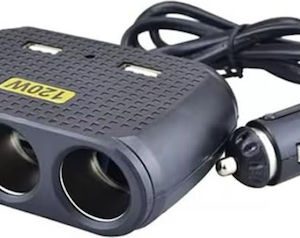 Φορτιστής αντάπτορας αυτοκινήτου με 3 εξόδους και USB 120W 12V/24V 2 θύρες USB w06386