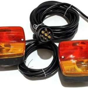 Σετ μαγνητικά φανάρια φλας/στοπ 12V για τρέιλερ IP65 2 τεμαχίων με καλώδιο (πρίζα κοτσαδόρου 7pin)2.5+7m w15968-1