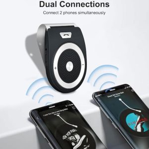 Bluetooth Handsfree Αυτοκινήτου Ασύρματο Φορτιστή Αυτοκινήτου 2 Θυρών Usb-a Μαύρο