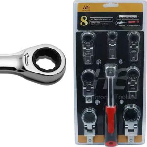 Σετ Κλειδιά Σπαστά Γερμανοπολύγωνα με καστάνια και Λαβή Χειρός 8 τμχ