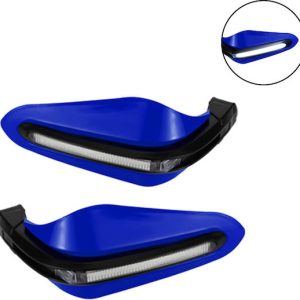 Σετ προστατευτικά Χεριών και Λαβών Μοτοσυκλετών με φώς LED HW-0301B Μπλε χρώμα