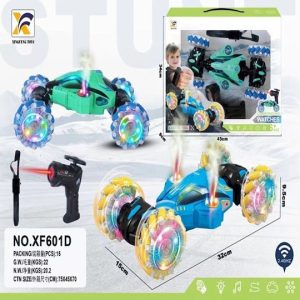 Τηλεκατευθυνόμενο αυτοκίνητο 360° με ατμό και χειριστήριο Light Tracer και ρολόι χειρισμού 2.4Ghz XF-XF601D Πράσινο