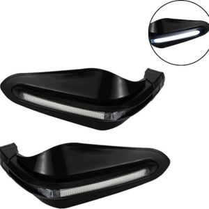 Σετ προστατευτικά Χεριών και Λαβών Μοτοσυκλετών με φώς LED HW-0301K Μαύρο χρώμα