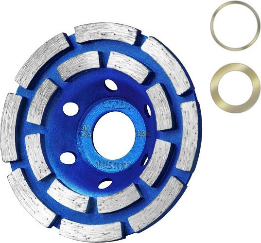 Διπλής Σειράς Διαμαντένιος Τροχός Λείανσης 105mm Στίλβωση Καθαρισμό Επιφανειών Πέτρα Σκυρόδεμα Τσιμέντο Μάρμαρο Βράχο Γρανίτη 15376-15