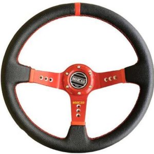 Τιμόνι βαθύκωνο 35cm δέρμα HW-0244R SPARCO Κόκκινος σκελετός
