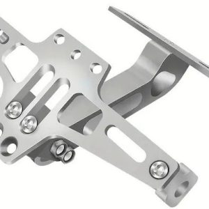 Μεταλλική ρυθμιζόμενη βάση πινακίδας μοτοσικλέτας HW-0146S Ασημί