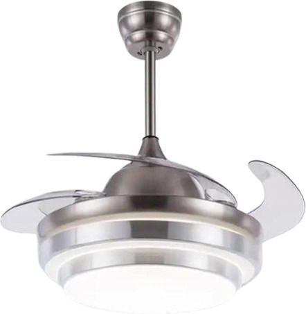 Πτυσσόμενος ανεμιστήρας με μοντέρνο φωτισμό οροφής 42″ και τηλεχειριστήριο 72w FAN-Y005 ασημί