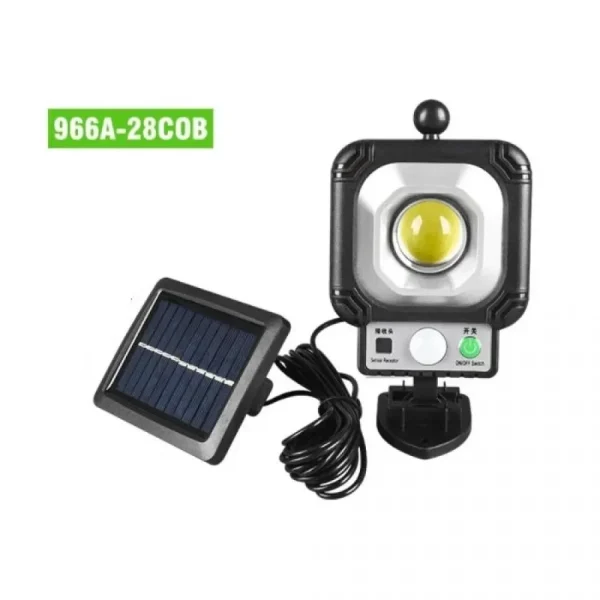 Επιτοίχιο Ηλιακό Φωτιστικό με Ανιχνευτή Κίνησης και Φωτοκύτταρο σε Μαύρο Χρώμα JX-966A