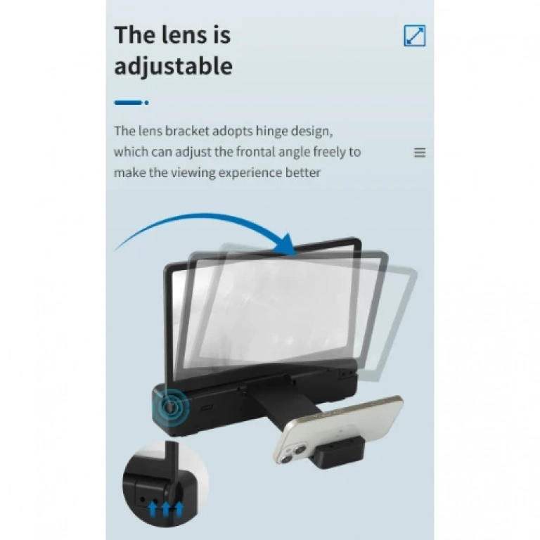 Φορητό Ηχείο Bluetooth & Μεγεθυντικός Φακός Οθόνης HD Αναδιπλούμενος Επαναφορτιζόμενος Andowl Q-P07 - Image 4