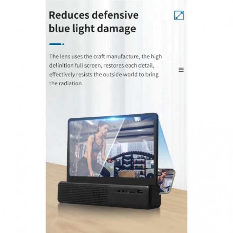 Φορητό Ηχείο Bluetooth & Μεγεθυντικός Φακός Οθόνης HD Αναδιπλούμενος Επαναφορτιζόμενος Andowl Q-P07 - Image 5