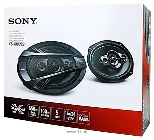 Σετ ηχεία αυτοκινήτου Sony 100W RMS XS-XB6951 μαύρο