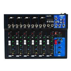 Αναλογική Κονσόλα Μιξαρίσματος 5 εισόδους XLR & USB Andowl Μαύρο Q-7L