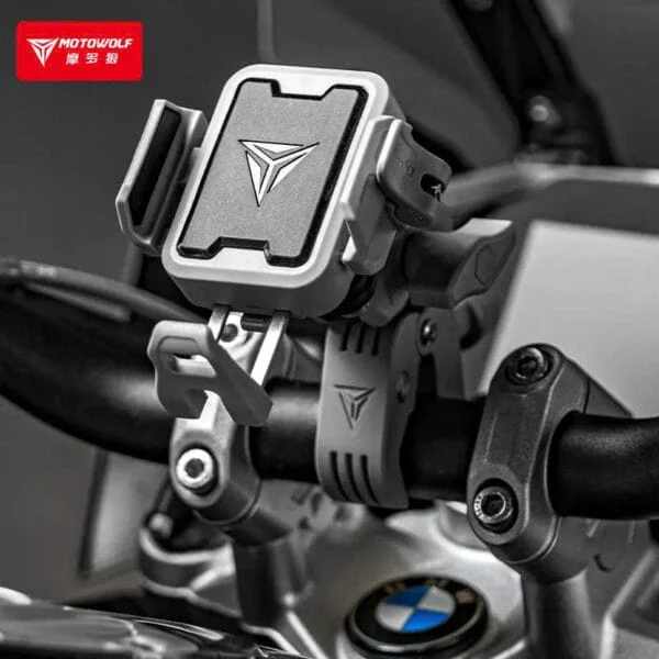 Motowolf Βάση Κινητού Μοτοσυκλέτας με Σύστημα Φόρτισης MH1 Μαύρη - Image 4