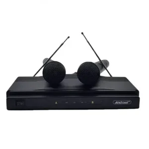 Σύστημα καραόκε με 2 ασύρματα μικρόφωνα Andowl Q-MIC590 μαύρο