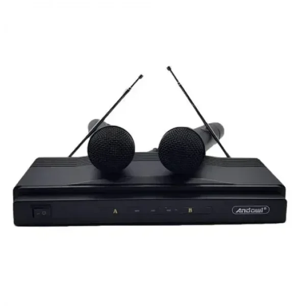 Σύστημα καραόκε με 2 ασύρματα μικρόφωνα Andowl Q-MIC590 μαύρο