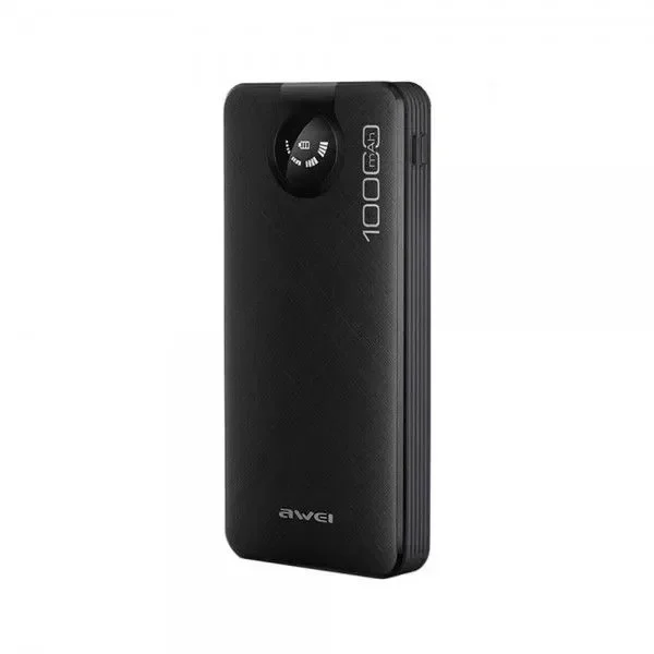 Powerbank 10000 mah με 4 καλώδια φόρτισης awei P133K (Μαύρο)