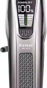 Kemei Επαγγελματική Επαναφορτιζόμενη Κουρευτική Μηχανή Ασημί KM-1675