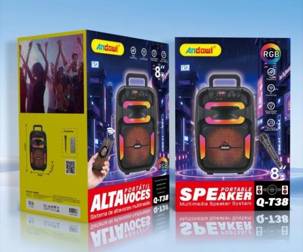 Σύστημα Karaoke με Ενσύρματα Μικρόφωνα Andowl Q-T38 σε Μαύρο Χρώμα