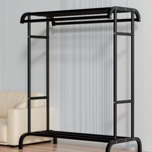 Μεταλλική Κρεμάστρα Δαπέδου & Παπουτσοθήκη έως 50kg 109×50,5x148cm – Μαύρο